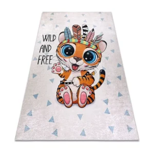 BAMBINO 1960 Tapete Tigre, índio para crianças antiderrapante - bran 160x220 cm RugsX