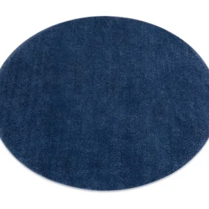LINDO cercle tapete lavável moderno azul oscuro, antiderrapante, pel� cercle 100 cm RugsX