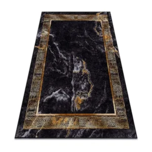 MIRO 51278.809 Tapete Mármore, grego antiderrapante - preto / ouro 160x220 cm RugsX