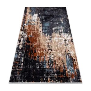 MIRO 51454.802 Tapete Abstração antiderrapante - azul escuro / bege 120x170 cm RugsX