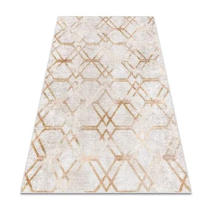 MIRO 51805.804 Tapete Geométrico, treliç antiderrapante - ouro 80x150 cm RugsX