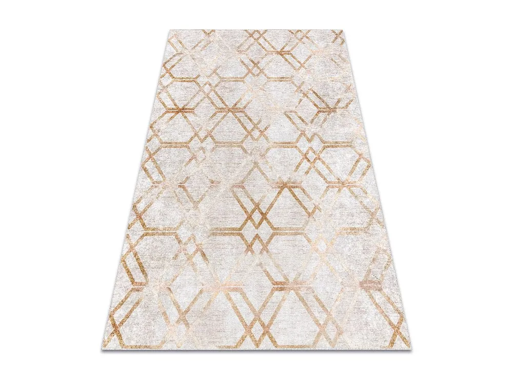 MIRO 51805.804 Tapete Geométrico, treliç antiderrapante - ouro 80x150 cm RugsX