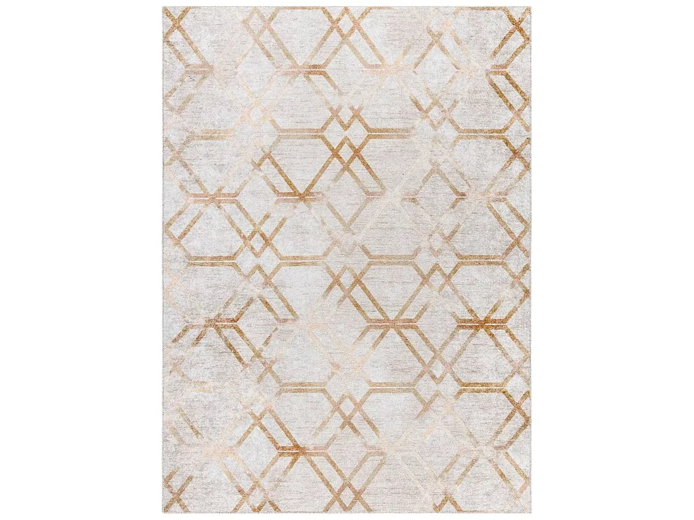 MIRO 51805.804 Tapete Geométrico, treliç antiderrapante - ouro 80x150 cm RugsX