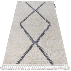 Tapete BERBER MEKNES B5910 creme/cinzento Franjas berbere marroquino s 120x170 cm RugsX
