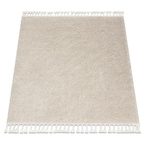 Tapete BERBER quadrado 9000 creme Franjas berbere marroquino shaggy 120x120 cm RugsX