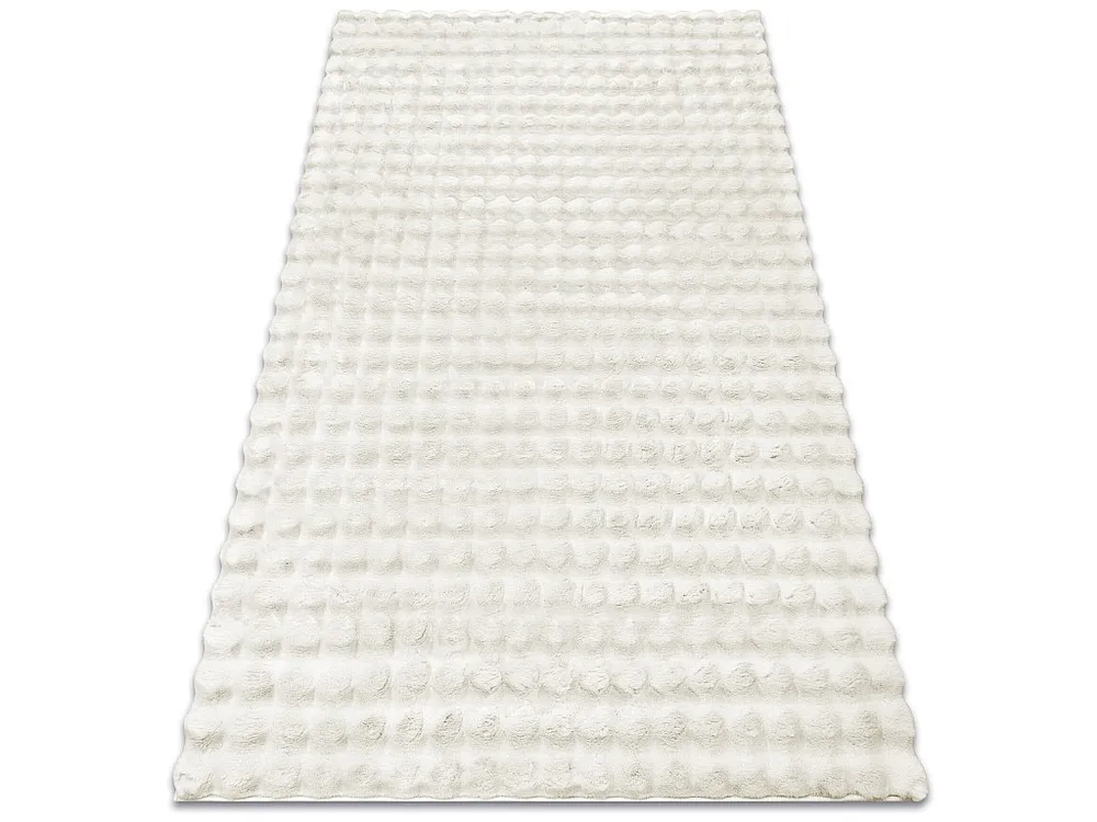 Tapete BUBBLE branco 11 IMITAÇÃO DE PELE DE COELHO 3D estrutural 200x290 cm RugsX
