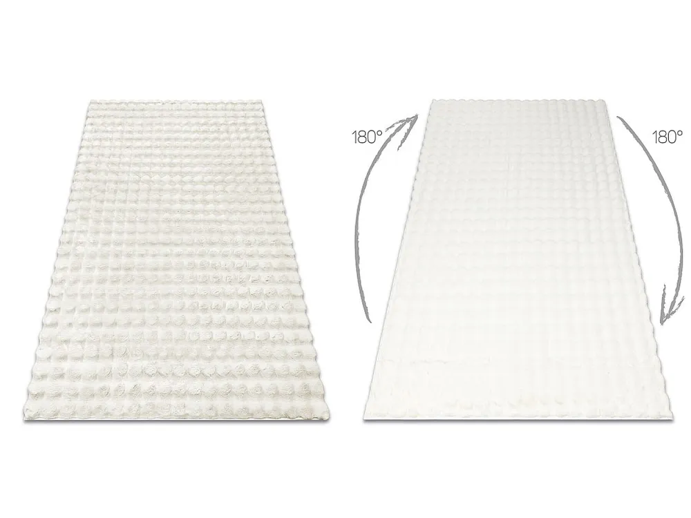 Tapete BUBBLE branco 11 IMITAÇÃO DE PELE DE COELHO 3D estrutural 200x290 cm RugsX