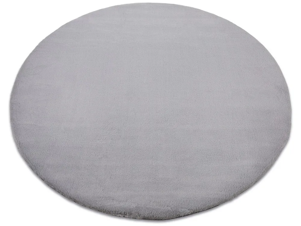 Tapete BUNNY redondo prata IMITAÇÃO DE PELE DE COELHO cercle 140 cm RugsX