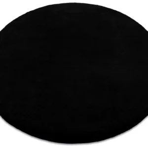 Tapete BUNNY redondo preto IMITAÇÃO DE PELE DE COELHO cercle 160 cm RugsX