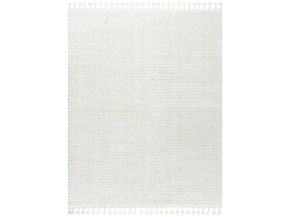 Tapete SEVILLA PC00B listras branco Franjas berbere marroquino shaggy 200x290 cm RugsX