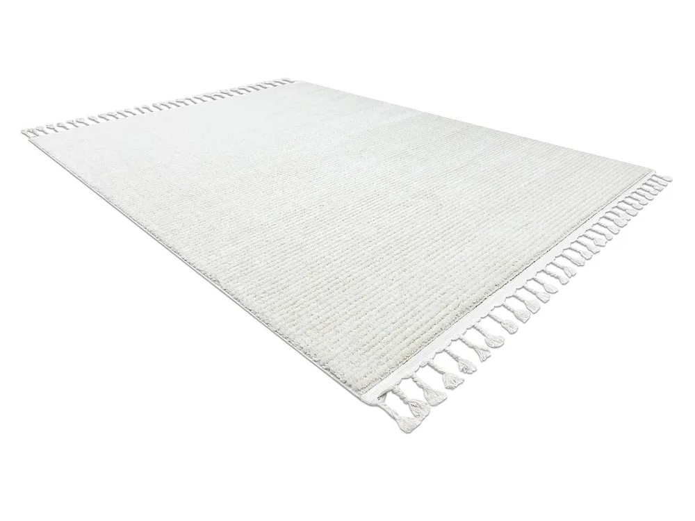 Tapete SEVILLA PC00B listras branco Franjas berbere marroquino shaggy 200x290 cm RugsX