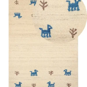 Wool Gabbeh Area Rug 140 x 200 cm Beige YALI