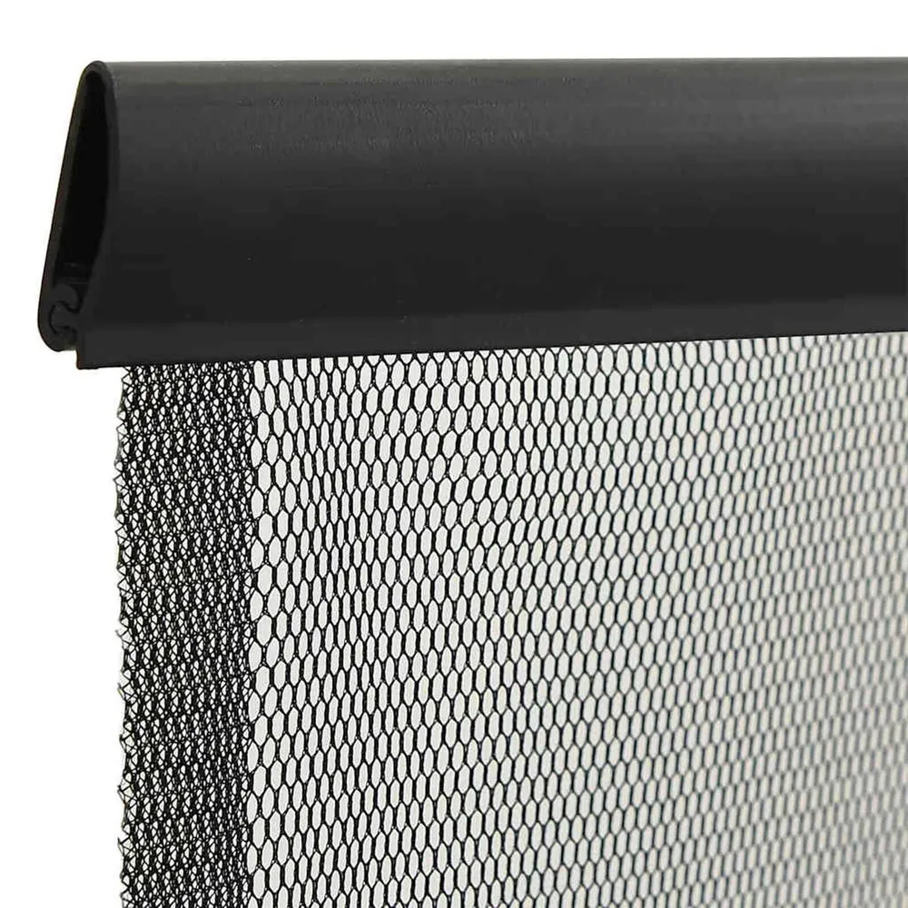 Cortina para porta anti-insetos 100x220 cm poliéster preto vidaXL
