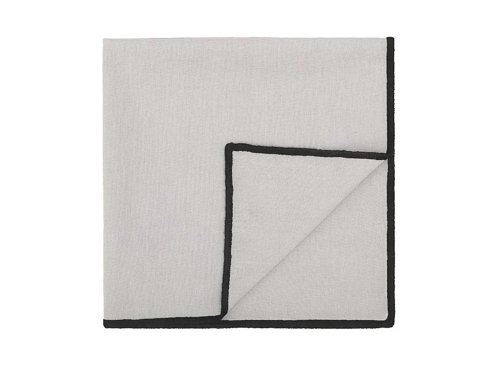 Conjunto toalha + 4 guardanapos de mesa em linho com borda preta. Taupe 170x170 cm BORINA OZAIA