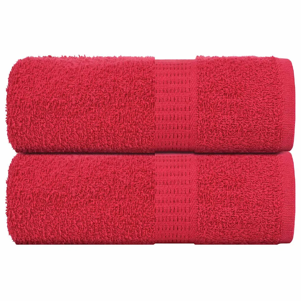 Conjunto Completo de Toalhas Toalhas de mãos 2 pcs 30x30 cm 360 g/m2 100% algodão vermelho