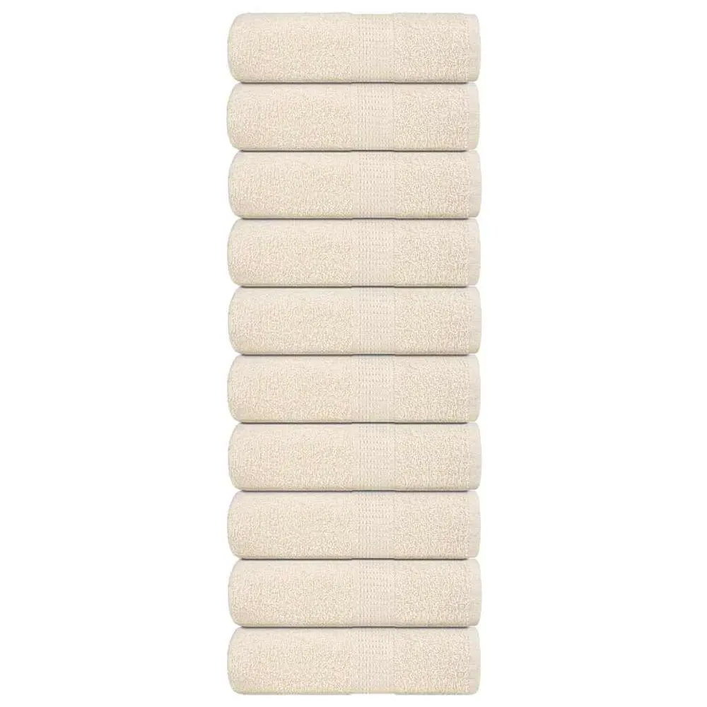 Jogo de Toalhas Toalhas de mãos 10 pcs 30x30 cm 360 g/m2 100% algodão creme