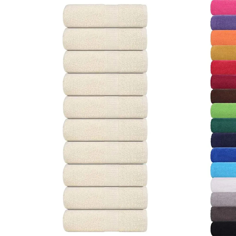 Jogo de Toalhas Toalhas de mãos 10 pcs 30x30 cm 360 g/m2 100% algodão creme