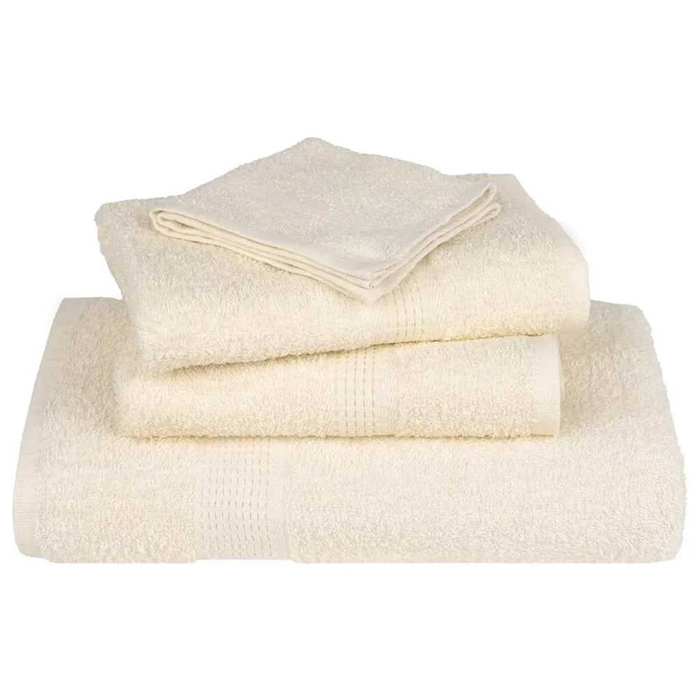 Jogo de Toalhas Toalhas de mãos 10 pcs 30x30 cm 360 g/m2 100% algodão creme