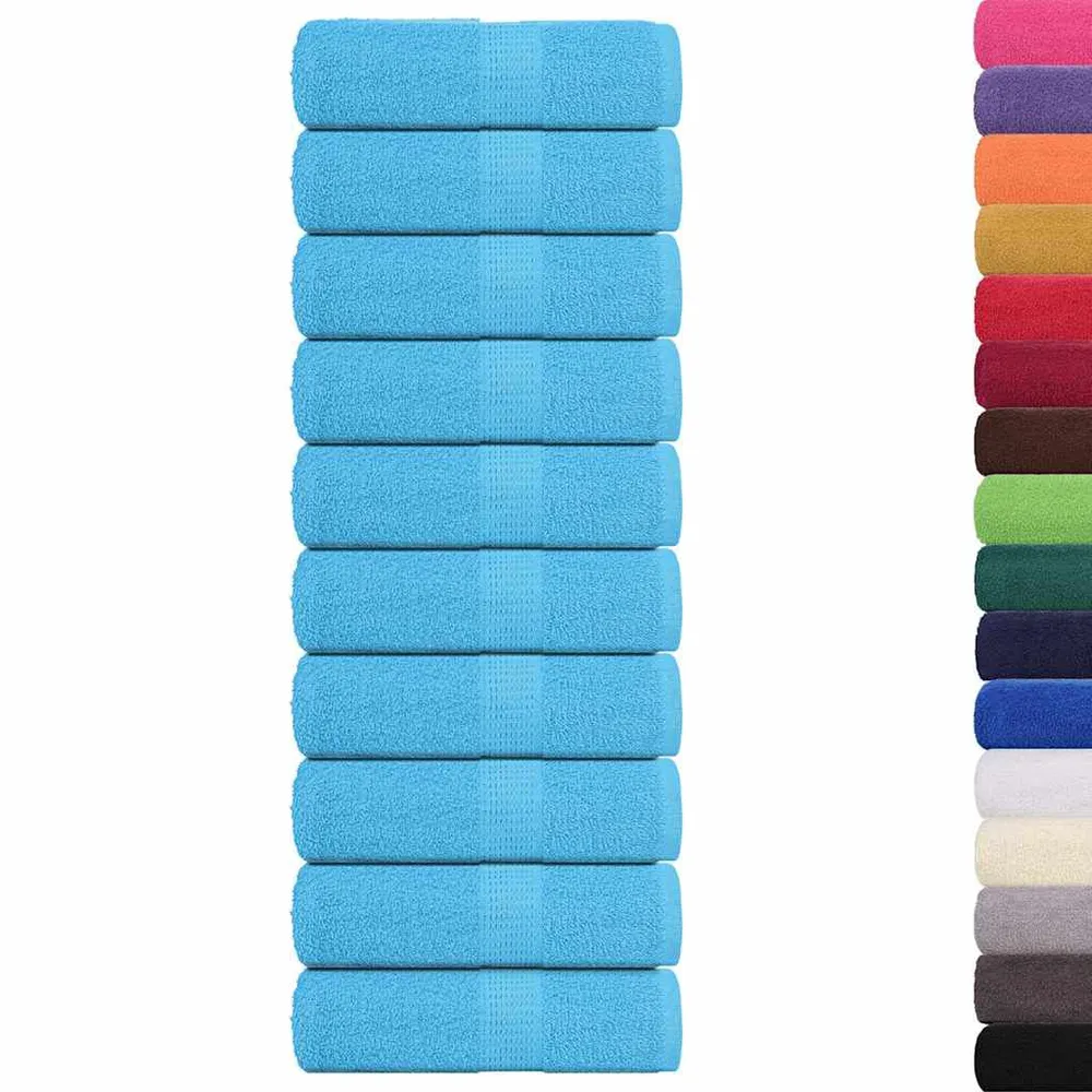 Toalhas de mãos 10 pcs 30x30 cm 360 g/m2 100% algodão turquesa (Conjunto de 6 Peças)