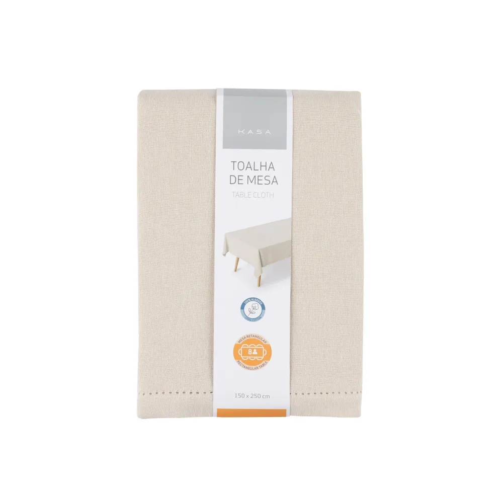 Manta de Mesa Toalha Mesa Bege Chambray
