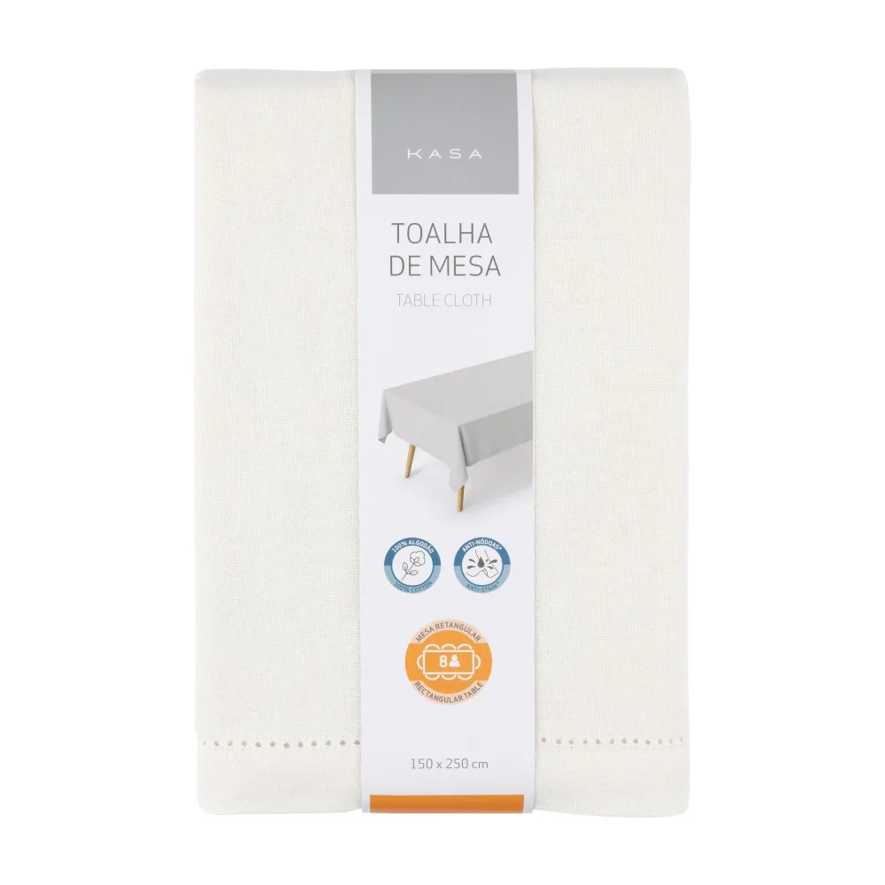 Toalha Mesa Branca Anti-Nódoas com 4 Unidades Inclusas