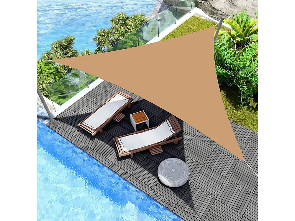 Toldo Vela Inga 500x500x500 Poliéster Impermeável ço Bege Escuro Mobili Rebecca