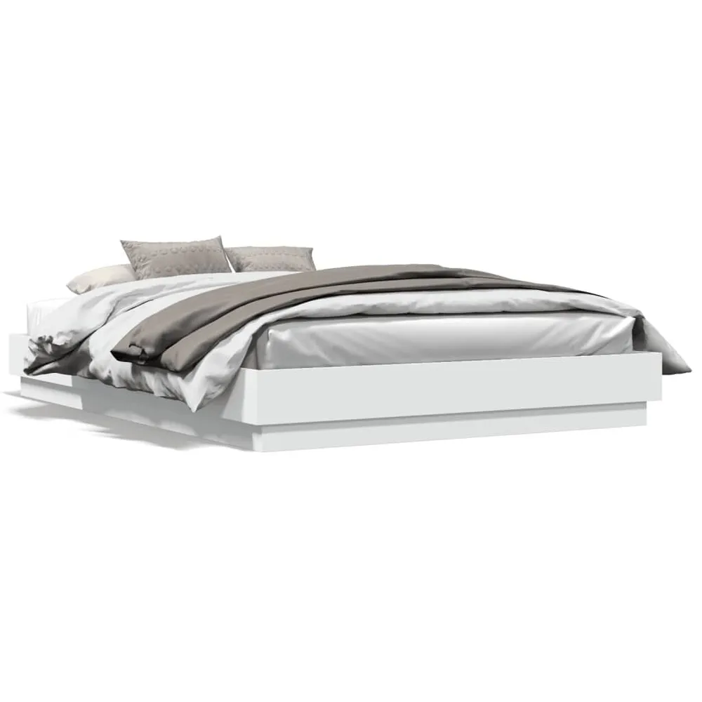 Almofada de Corpo Estrutura de cama 120x200 cm derivados de madeira branco