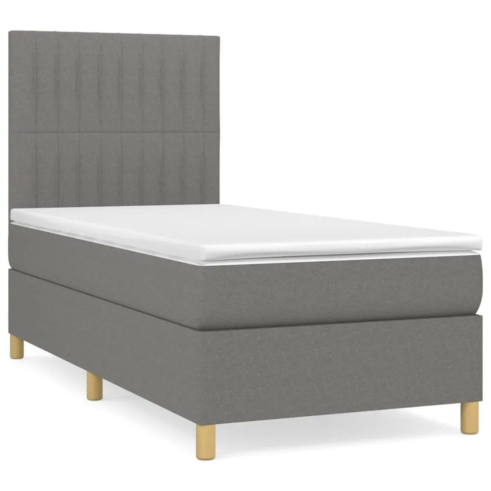 Anti-Alérgico Cama com molasemcolchão 80x200 cm tecido cinzento-escuro