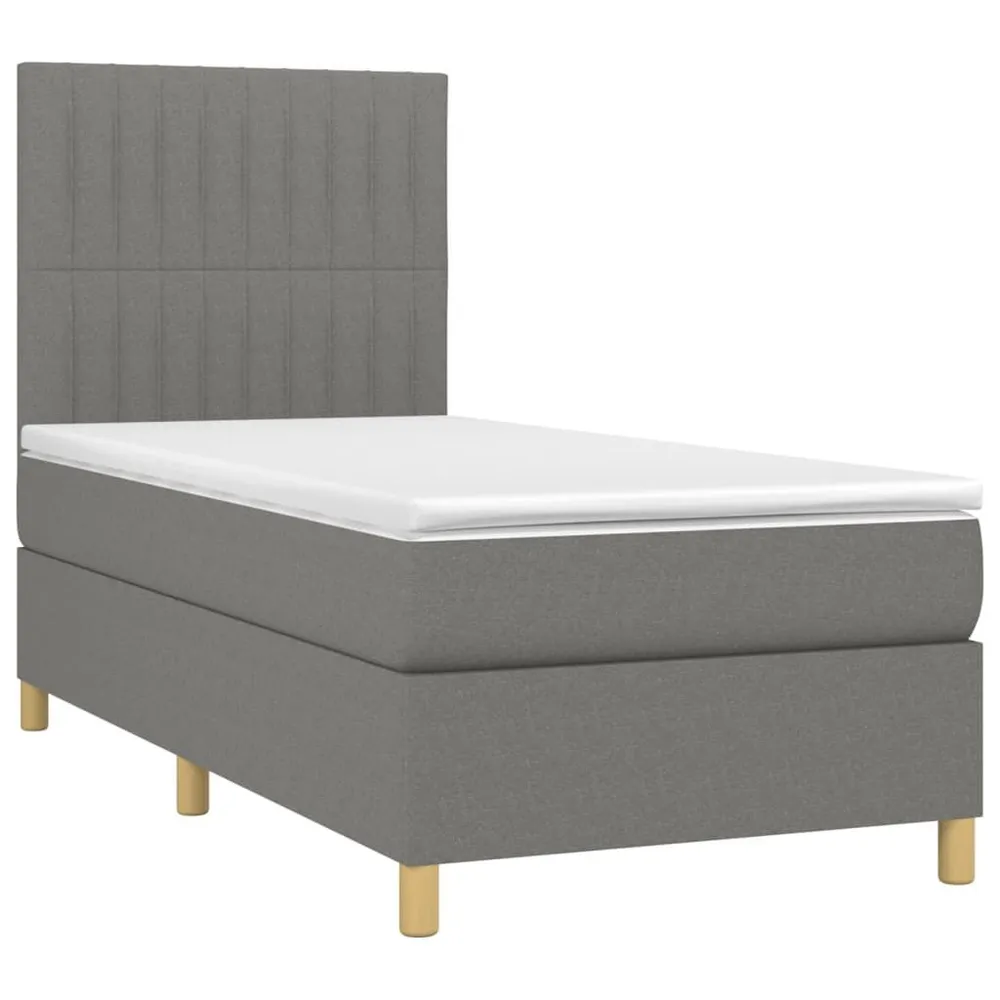 Anti-Alérgico Cama com molasemcolchão 80x200 cm tecido cinzento-escuro