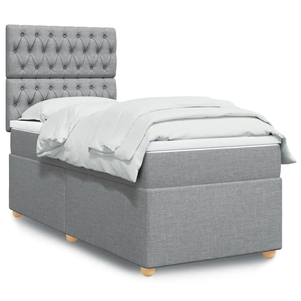 Anti-Alérgico Cama com molasemcolchão 80x200 cm tecido cinza-claro