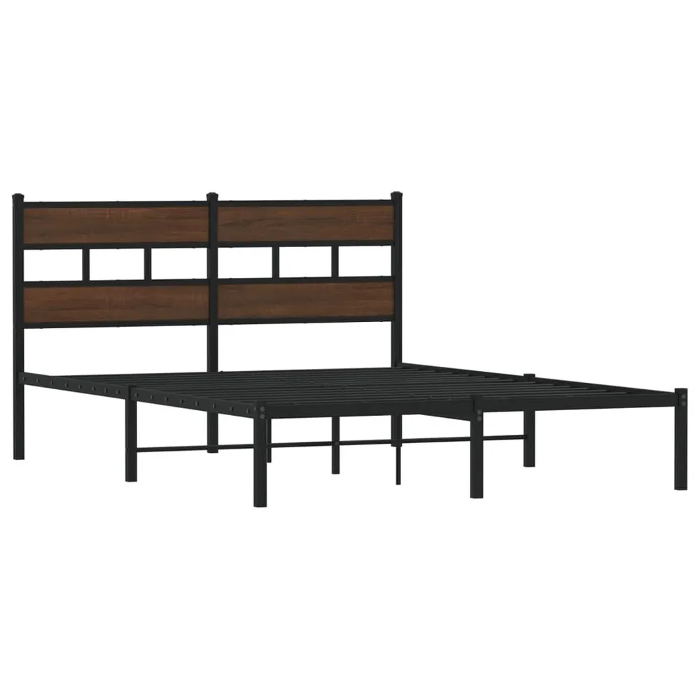 Anti-Alérgico Cama sem colchão com cabeceira 160x200 cm carvalho castanho
