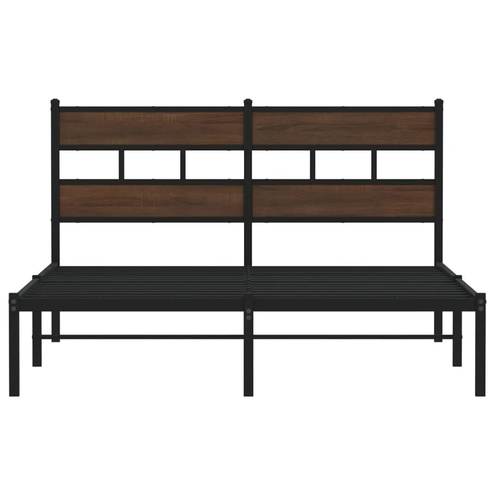 Anti-Alérgico Cama sem colchão com cabeceira 160x200 cm carvalho castanho