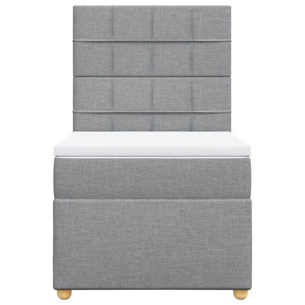 Cama com molasemcolchão 80x200 cm tecido cinza-claro para Dores nas Costas