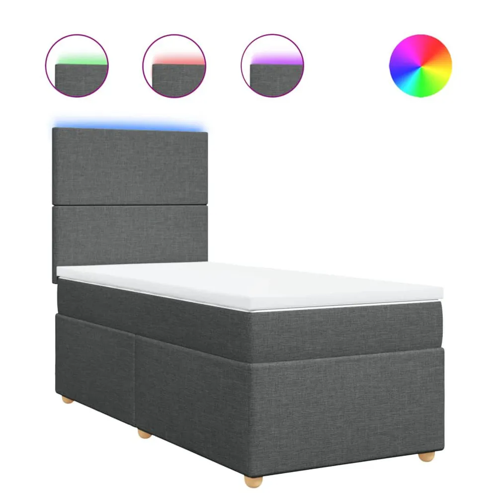 Cama com molasemcolchão 80x200 cm tecido cinzento-escuro | Suporte Cervical |