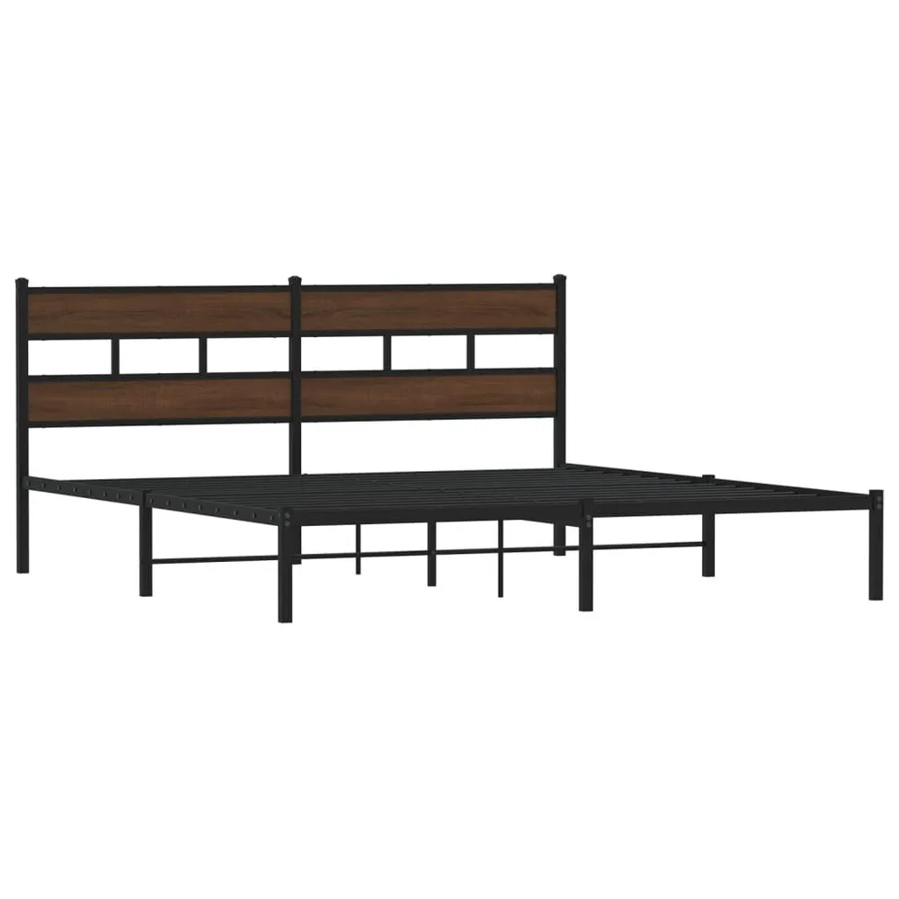 Cama sem colchão com cabeceira 200x200 cm carvalho castanho Nível de Firmeza Média