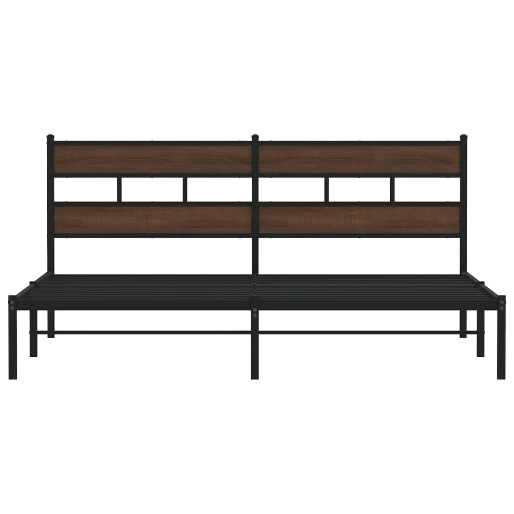 Cama sem colchão com cabeceira 200x200 cm carvalho castanho Nível de Firmeza Média