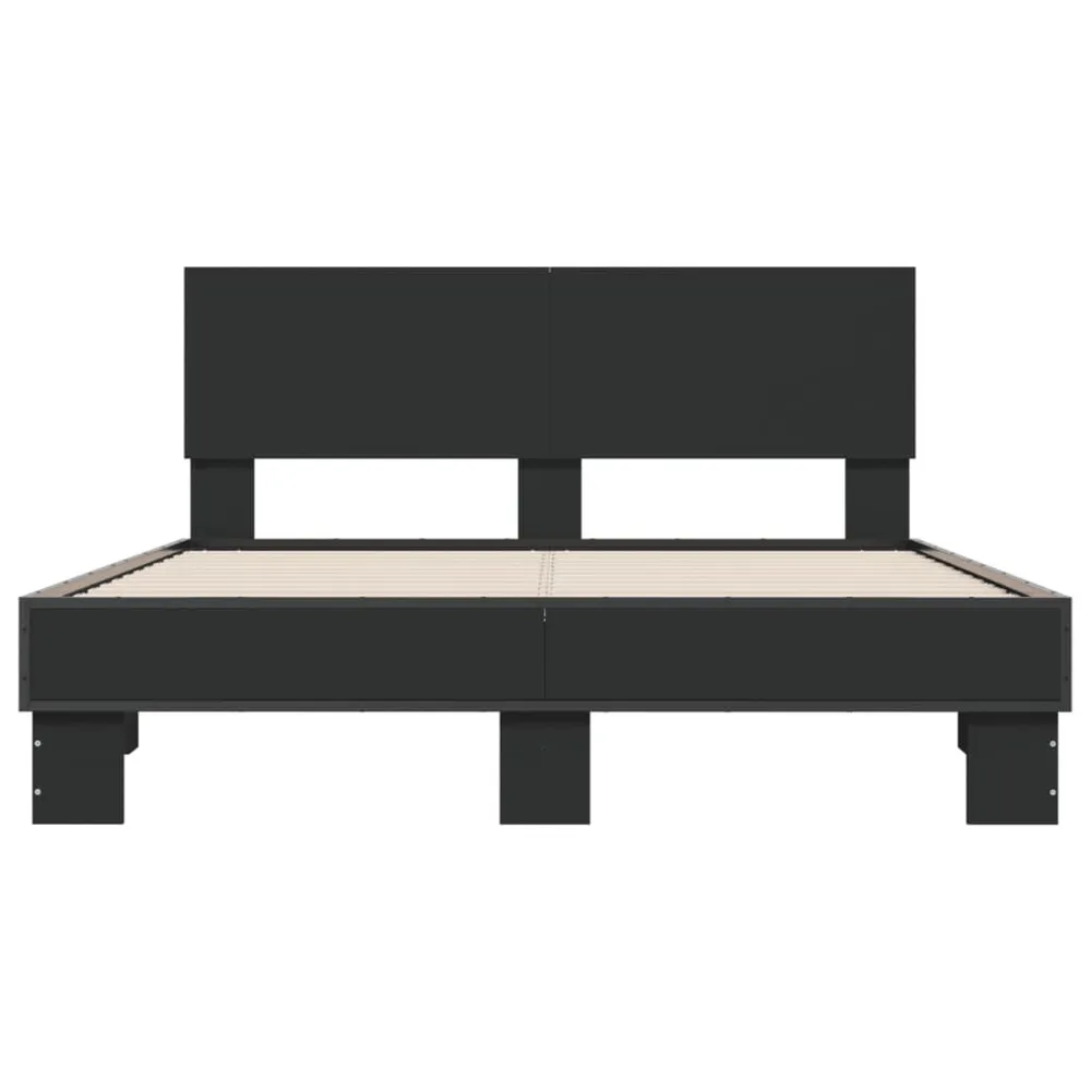 Estrutura de cama 120x200 cm derivados de madeira/metal preto para Dores nas Costas