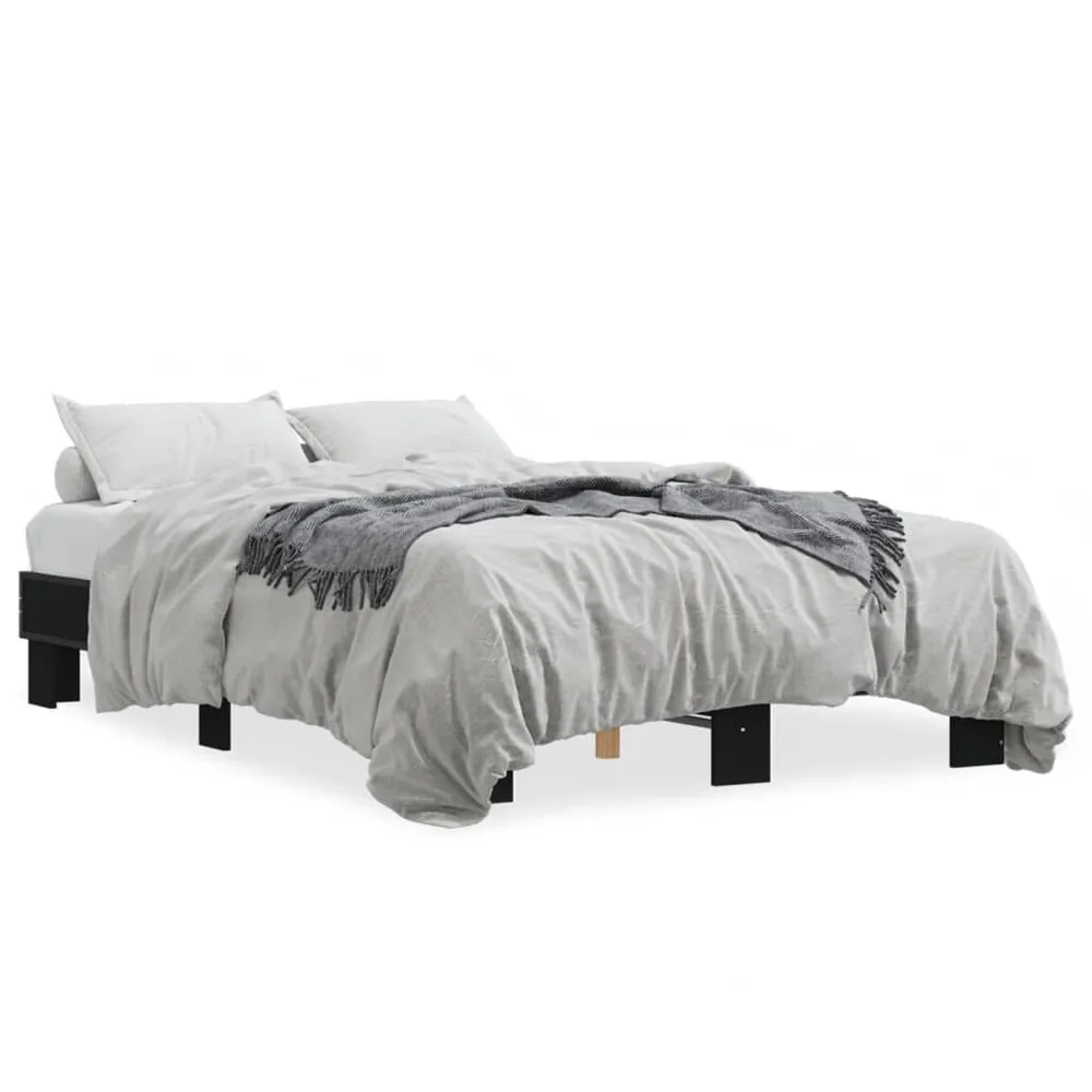Estrutura de cama 120x200 cm derivados de madeira/metal preto para Dores nas Costas