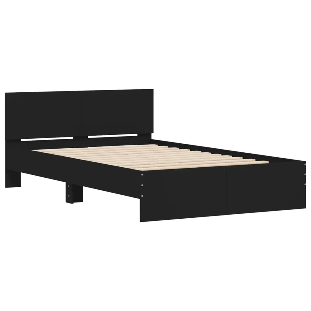 Estrutura de cama com cabeceira 120x200 cm preto | Suporte Cervical |
