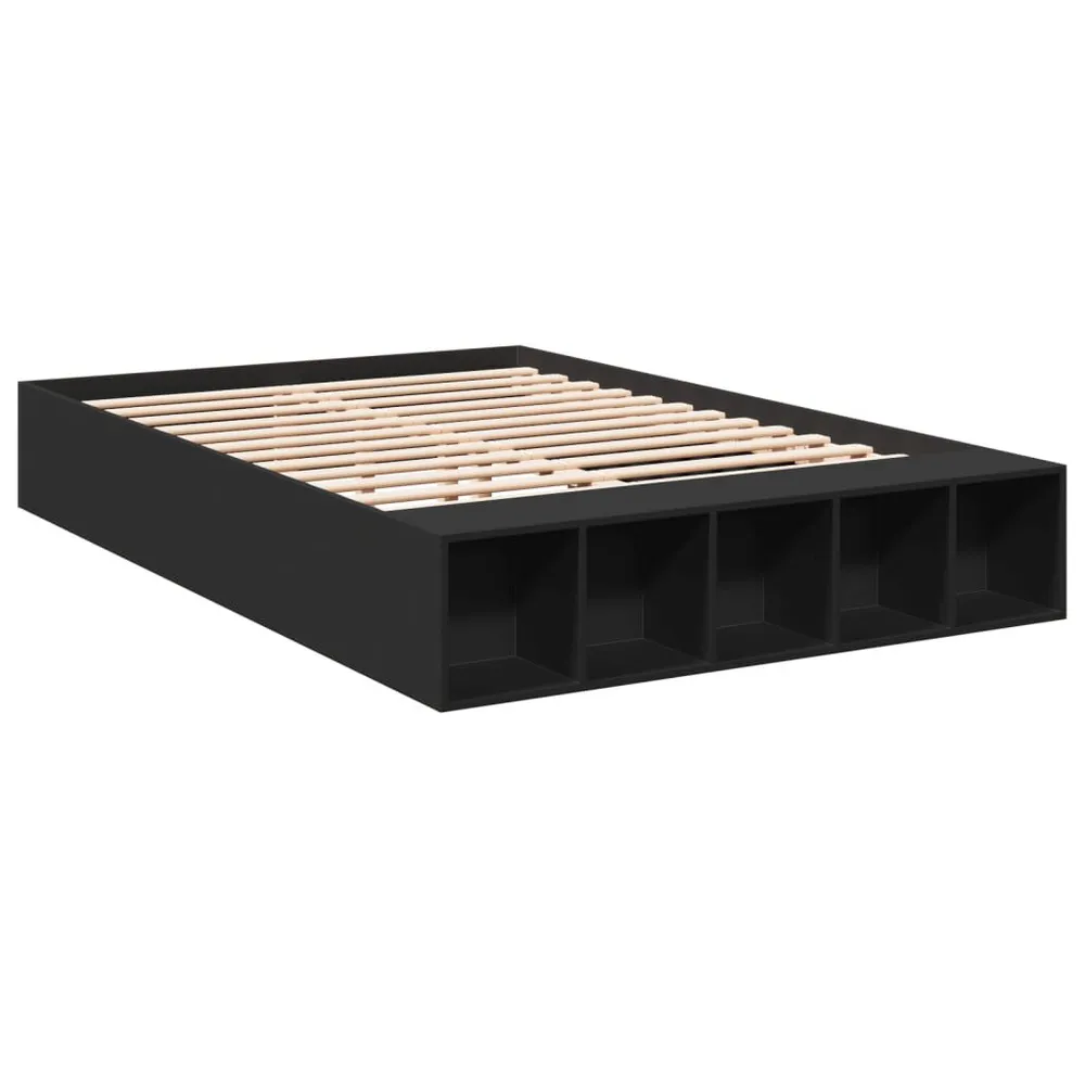 Travesseiro de Cervical Estrutura de cama 120x200 cm derivados de madeira preto