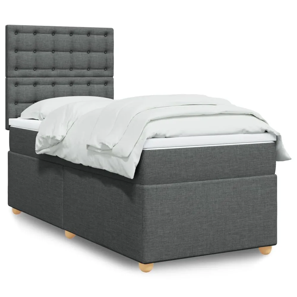 Viscoelástico Certificado Cama com molasemcolchão 80x200 cm tecido cinzento-escuro