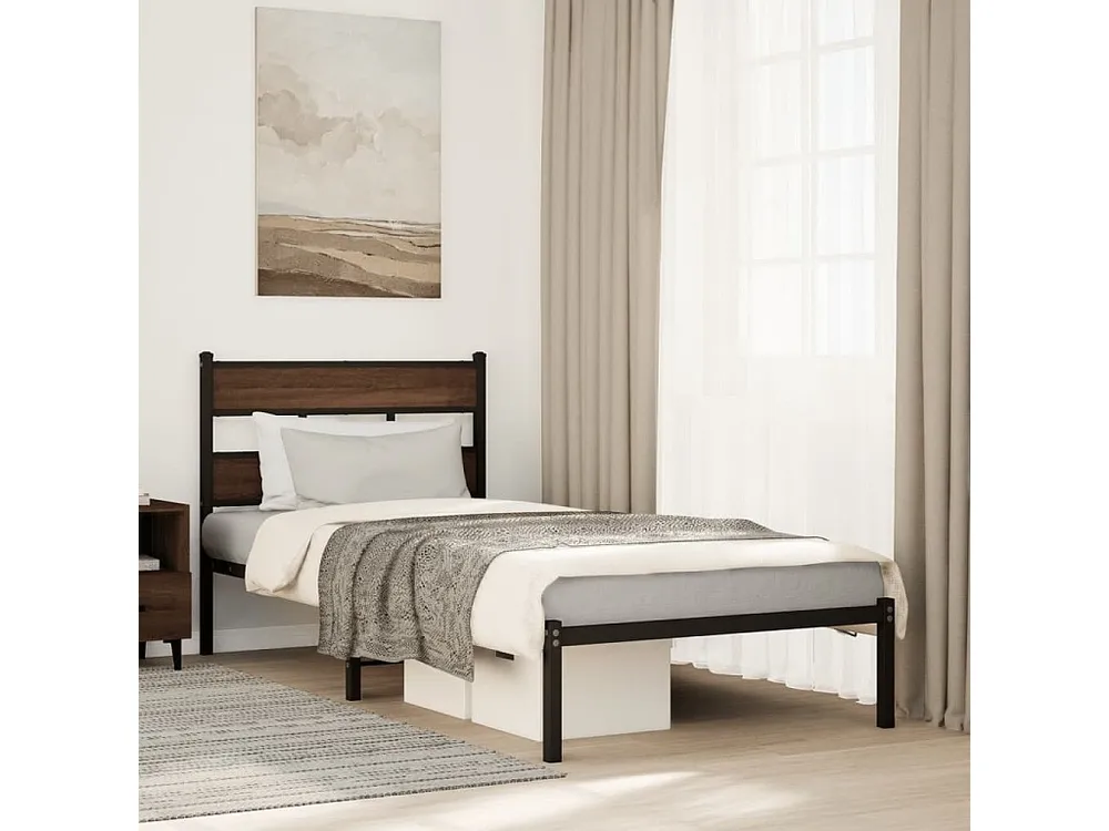 Travesseiro Ortopédico Cama sem colchão com cabeceira 90x200 cm carvalho castanho