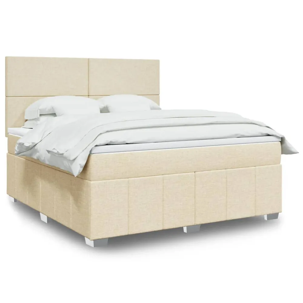 Cama com molasemcolchão 180x200 cm tecido cor creme para Pessoas Alérgicas