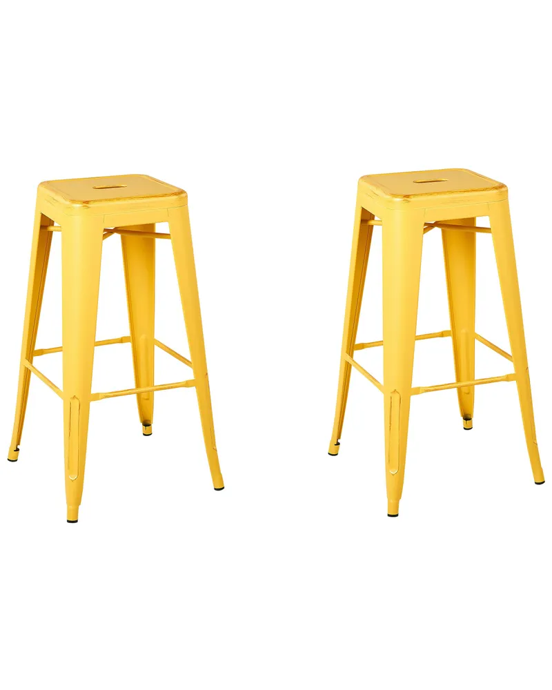 Bar Chair Set 2 Metálico Yellow CABRILLO