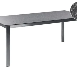 Garden Dining Table Vidro Top 180 x 90 cm Black COSOLETO