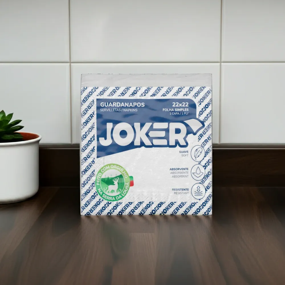 Guardanapo Joker 22x22 Folha Fácil – Caixa de 30 Maços de 100 Guardanapos