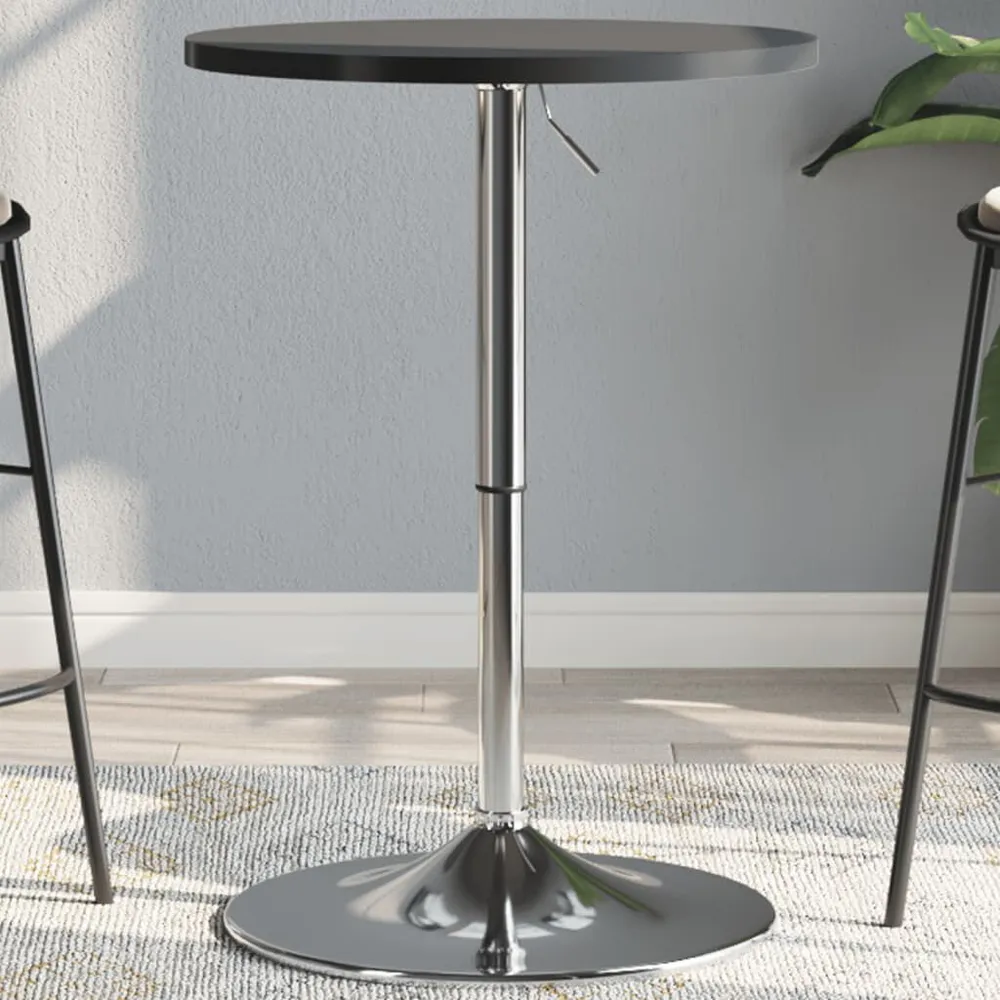 Mesa de bar 50x50x90 cm derivados de madeira/ço cromado preto