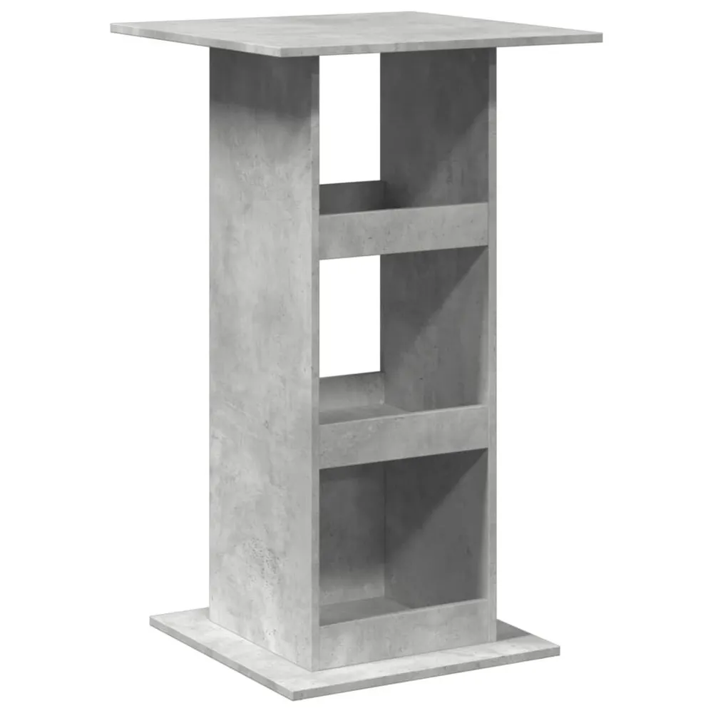 Mesa de bar com arrumação derivados de madeira cinza cimento