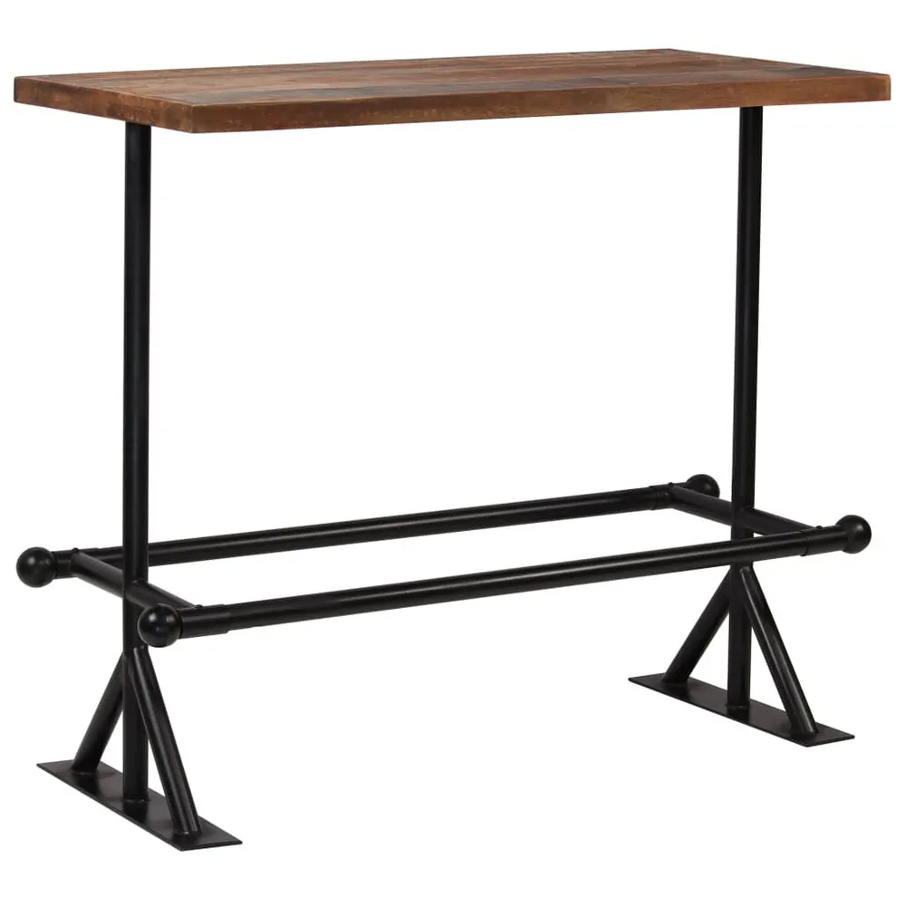 Mesa de bar em madeira recuperada 120x60x107 cm castanho sombrio