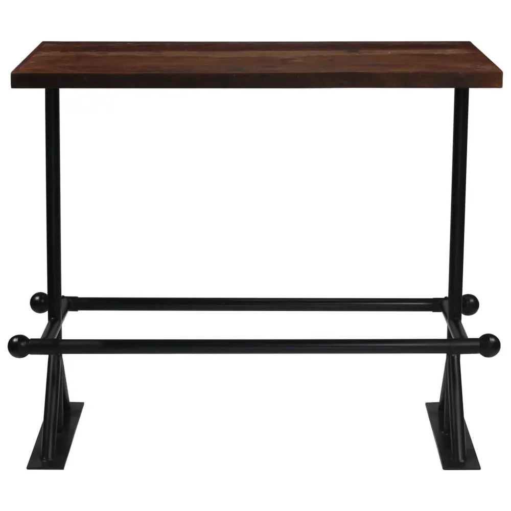 Mesa de bar em madeira recuperada 120x60x107 cm castanho sombrio